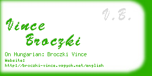 vince broczki business card